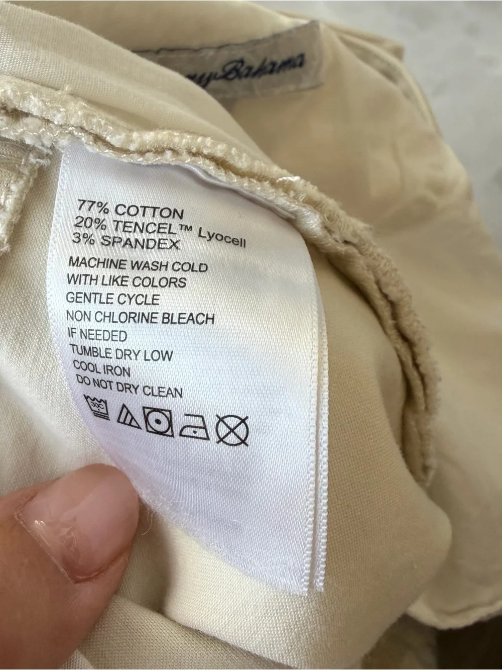 $138 Tommy Bahama Mens 40x30 Boracay Flat Front Chino Pants in Bleached Sand